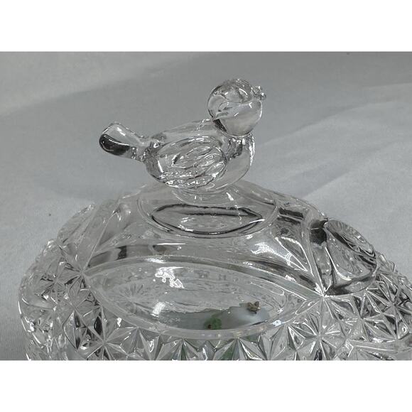 Hofbauer Byrdes Bird Finial Lead Crystal Candy Dish Trinket Box And SM Ornament - Picture 11 of 12